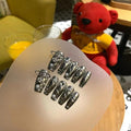 Press on Nails, Middle Ladder Fake Nails Pearls False Nails Middle Silver Press on Nails for Women Girls Nail Art Decoration - Middle