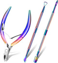 Cuticle Trimmer with Cuticle Pusher, Cuticle Remover Cuticle Scissors Manicure Tools, Professional Stainless Steel Cuticle Cutter, Dead Skin Remover Nail Tools for Fingernails and Toenails