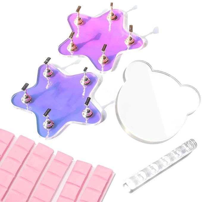 MAYEEN Nail Stand For Press Ons, Aurora Nail Holder For Painting Nails Press On Nail Stand Solid Acrylic Nail Stands for Nail Art With Nail Art Palette & Nail Brush Holder For Nail Practice Display
