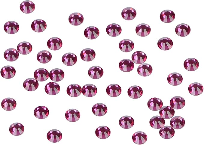 2880PCS Art Nail Rhinestones Non Hotfix Glue Fix Round Crystals Glass Flatback for DIY Jewelry Making with one Picking Pen (ss6 2880pcs, Rose)