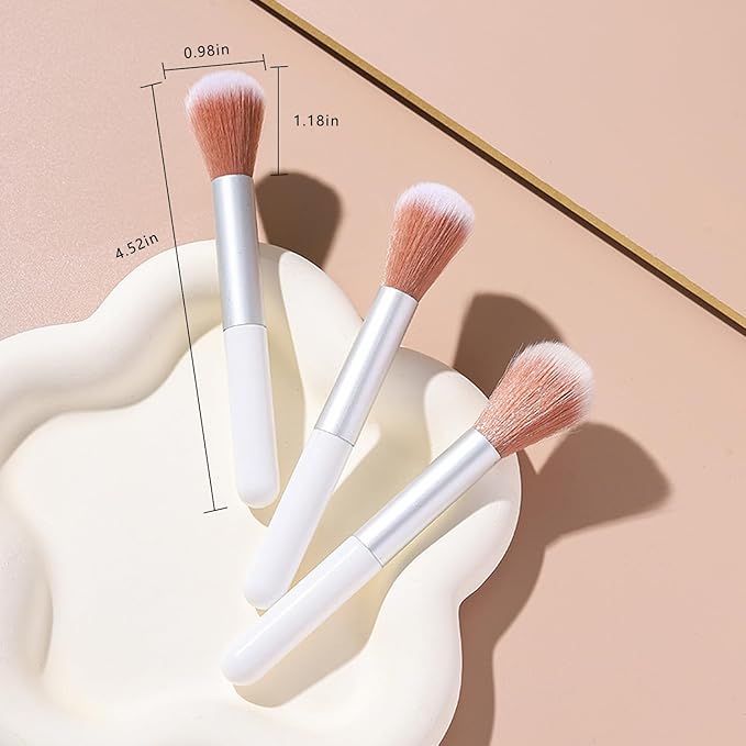 DANNEASY 5pcs Nail Dust Brush Acrylic Nail Brush Cleaner Nail Brushes for Cleaning Dust Nail Clean Up Brush Dip Powder Brush for Makeup Blush Manicure Brush