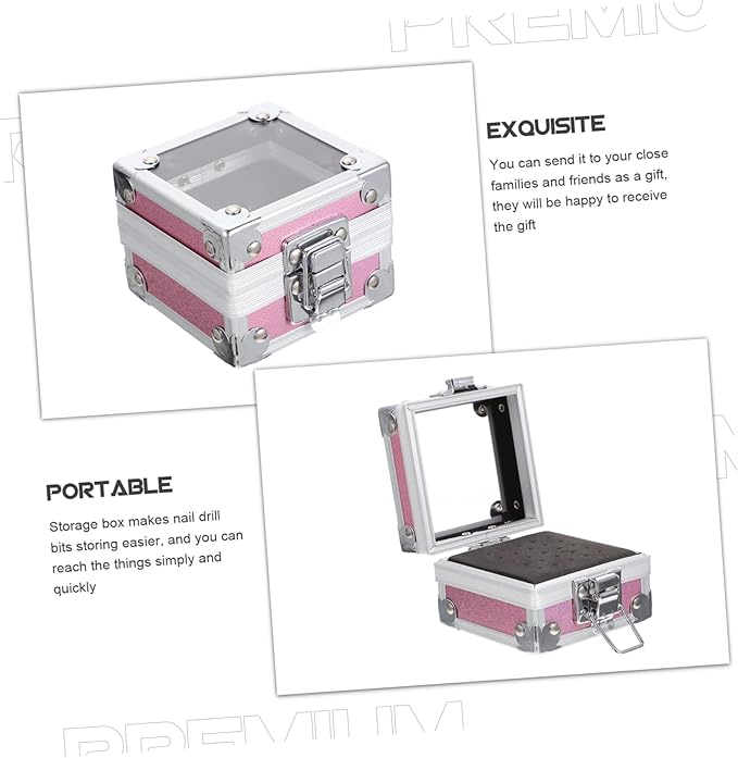 Angoily 2pcs Drill Heads Manicure Perfume Nail - Stand Dustproof Storage Grinding Acrylic Display