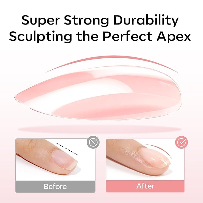 modelones Builder Rubber Gel Base Coat for Nails, Jelly Pink Rubber Base Gel Nail Polish for Strengthen Apex Building Extension Protect Weak Nails Long Last U V Manicure Gift for Women