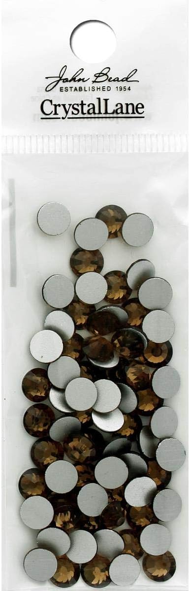 72pcs Crystal Lane ss30 (6.5mm) Brown Smoked Topaz Rhinestones Flat Backs, Round Glass Gemstone Embellishments