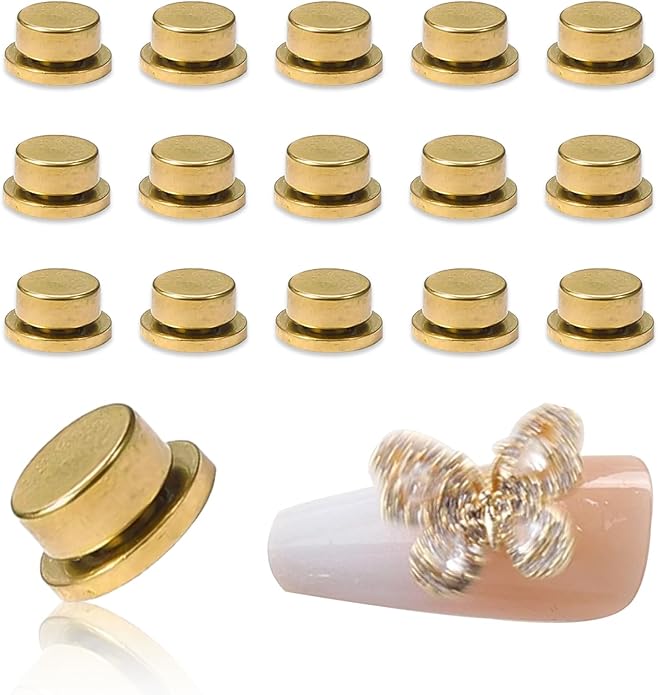 NIIIYTYB 15pcs Spinning Nail Charms Charm Display Tool Chunky Dangling Rings for Women 3D Nails Designer Jewelry Nail Art Fancy Decorations (Gold)