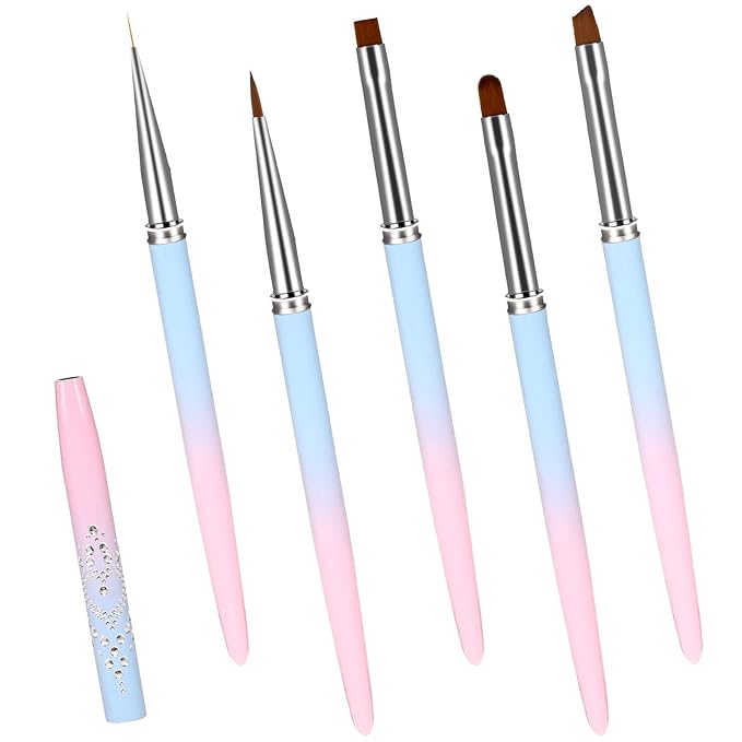 Clean Up Nail Brush, 5pcs Nail Polish Remover Brush Fingernail Clean Up Brushes for Cleaning Gel-Nail Polish