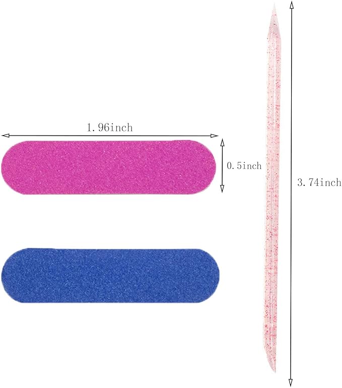 100 PCS Nail Sticks, 100 PCS Mini Nail Files Double Sided Nail Buffer, Nail Care Sticks, Cuticle Manicure and Pedicure Stick for Fingernail, Cleaning Cuticle Stick - Pink