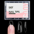 GAOY Medium Coffin Fake Gel Nail Tips, 10 Sizes False Full Cover Acrylic Press on Nails, 240Pcs Soft Clear Tips