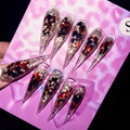 3D Nail Art Press on Nails with Alien Themed Style Ancient Inspiration Easy Wear Reusable Size M