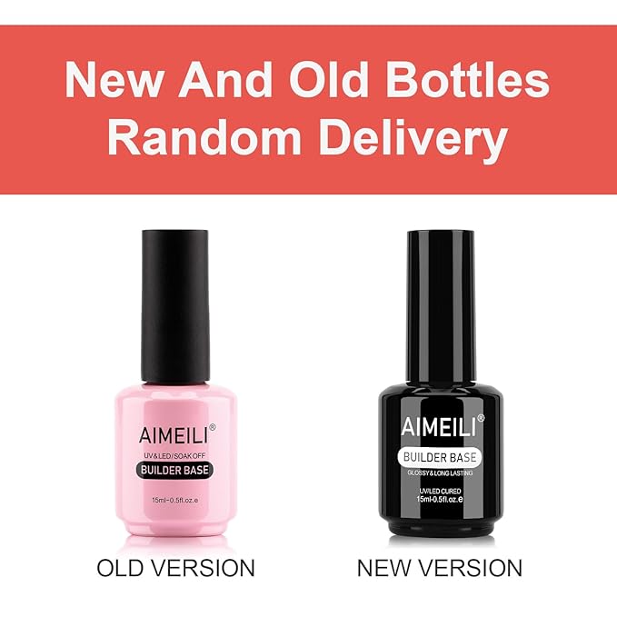 AIMEILI Hema Free Builder Base Gel Clear Builder Nail Gel for Nails Extension Soak Off U V LED Gel Polish 15ml