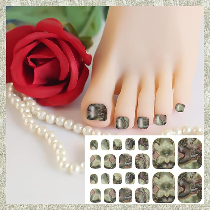 WOKOTO 20 Sheets Marble Toenail Stickers For Women, Gradient Toenail Nail Polish Strips Nails Kit With Nail File, Toe Nail Gel Polish Strips Stick On Nails Polish Stickers Full Nail Wraps For Toes