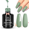 Beetles Green Gel Nail Polish, Emerald Olive Sage Green Eucalyptus Gel Polish 15ml Soak Off UV LED St Patricks Day Nails Lamp Easter Spring Nails Art Manicure Salon DIY Home Gift for Her