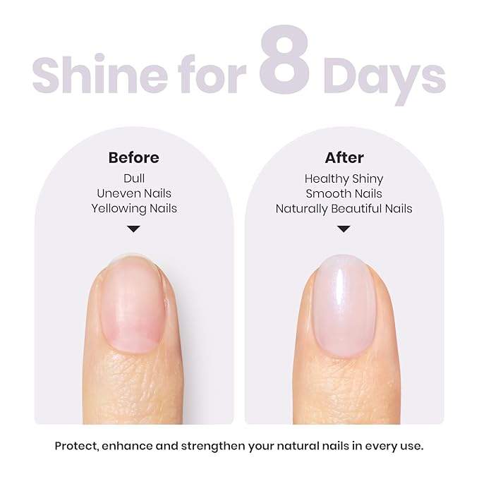 Beetles Nail Polish - Jelly White Nail Polish Natural Blue Glitter Nail Concealer Fast Dry Quick Milky White Nail Strengthener and Growth Treatment for Thin and Damaged Nails,0.51 FL OZ
