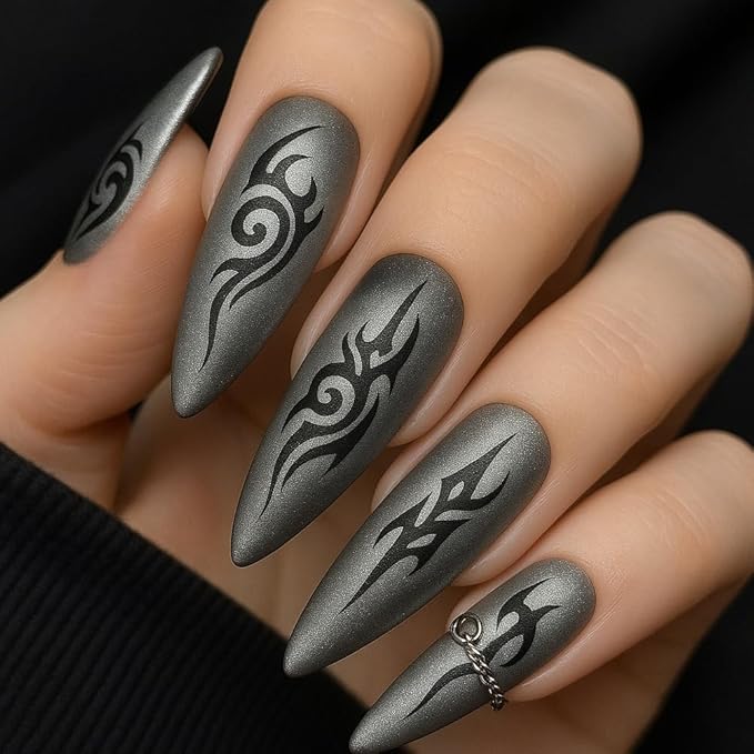 PH PandaHall 3pcs Tribal Style Nail Stamping Plates Swirl Pattern Nail Art Stencil Gothic Manicure Art Templates Flame Butterfly Nails Stamper Plate for Women DIY Manicures Salon Design Printing
