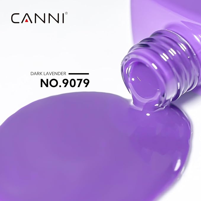 CANNI Purple Gel Nail Polish, 1Pcs Dark Purple Color High Gloss Gel Nail Manicure Salon DIY