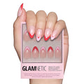 Valentines Day Glamnetic Press On Nails - Pure Hearted | Glossy, Semi-Transparent Short Almond Nails with Heart Accents, Salon Quality | 15 Sizes - 30 Nail Kit with Glue