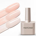 MAYCHAO 15ML Jelly Nude Gel Nail Polish 1Pc Transparent Cream Apricot Gel Polish Soak Off UV LED Translucent Nail Varnish Neutral Color for Nail Art Starter Manicure Salon DIY at Home, 0.5 OZ
