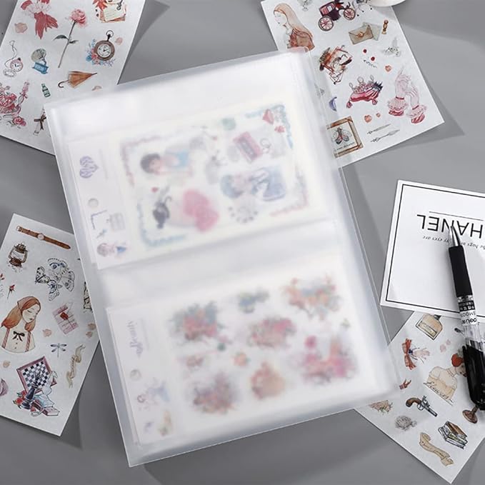 CAVAD Nail Art Sticker Storage Book Collecting Album 2 Pack/160 Slots Empty Storage Holder and 160 Pcs Label Sticker Plastic Nail Stickers Holder for DIY Nail Art Decals Organizer