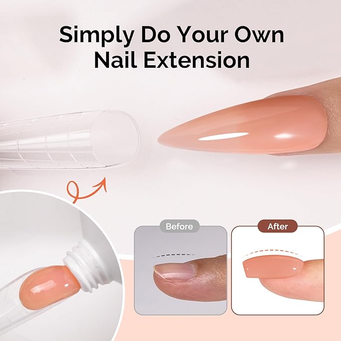 MelodySusie Poly Nail Extension Gel 60g Hema Free Soak Off UV Lamp Cured Nail Thickening Art Design Manicure Gift for Wome 052