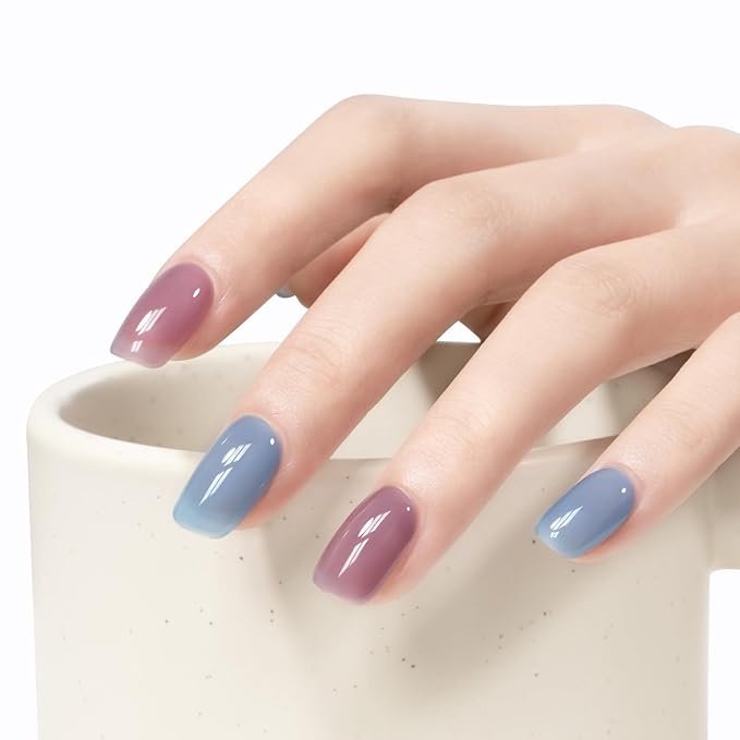 MAYCHAO 15ML Jelly Purple Gel Nail Polish 1Pc Crystal Purple Gel Polish Soak Off UV LED Translucent Nail Polish Nail Art Starter Manicure Salon DIY at Home, 0.5 OZ
