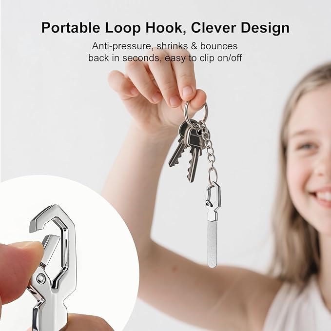 Keychain Metal Nail File for Natural Nails, Stainless Steel Fingernail & Toenail Shaping Tool for Men & Women, Keychain Design Durable & Portable for Home & Travel (Silver)