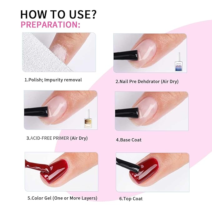 18ml Acid-Free Primer for Gel Nail Polish 0.63floz, Fast Air Dry Base Coat Nail Primer Bond Pre Enhanced Adhesion Before Builder Gel for Flase Acrylic Nails Art Design in Salon Home Use