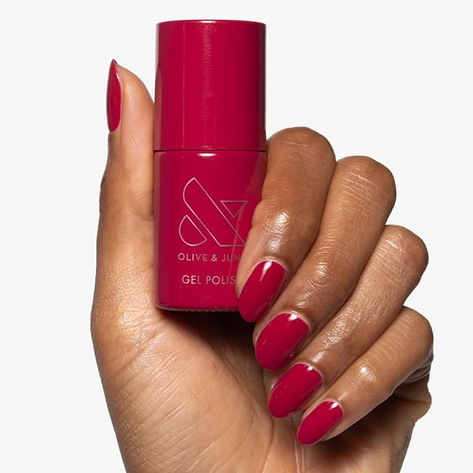 Olive & June Gel Polish | UV LED Nail Lamp Needed | Long Lasting Formula | Up to 21 Days of Wear | Damage-Free Removal | Salon-Quality Manicure, Pedicure at Home | Berry | JG