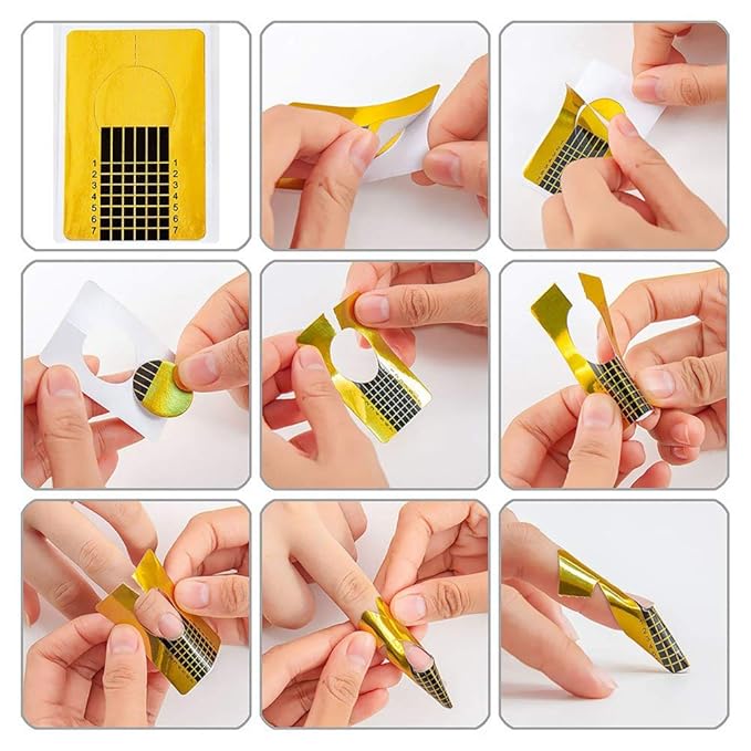 500Pcs Nail Extension Forms Guide Stickers UV Gel Nails Art Form Shaper Acrylic French DIY Tool Manicure Design