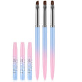 JASSINS Nail Art Clean Up Brushes, 3 Pcs Flat/Oval/Fine Angled Gel Nail Brushes,For Nail Art Design Painting DIY and Cleaning Polish Mistake on the Cuticles (Color)