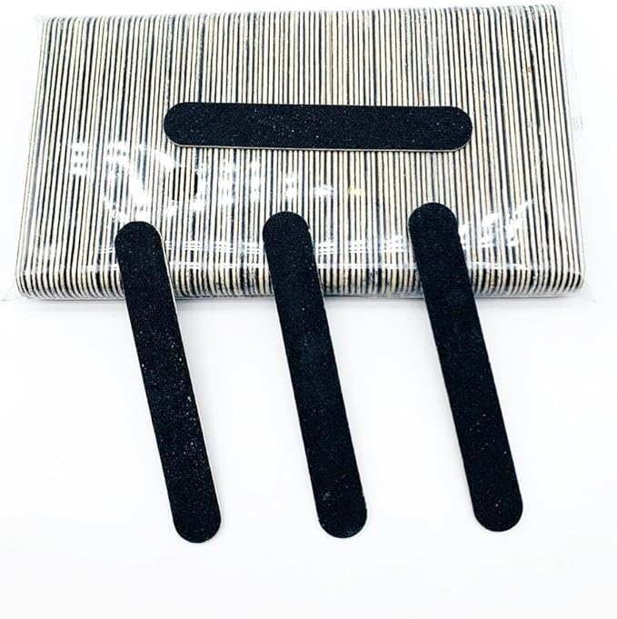 100 Set Press On Nail Tool Kit, Including 100pcs Mini Nail Buffer, 100pcs Nail File, 100pcs Nail Stick, 100pcs OPP Bag, Disposable Manicure Kit for Nail Salon Home (100Pcs-Black)