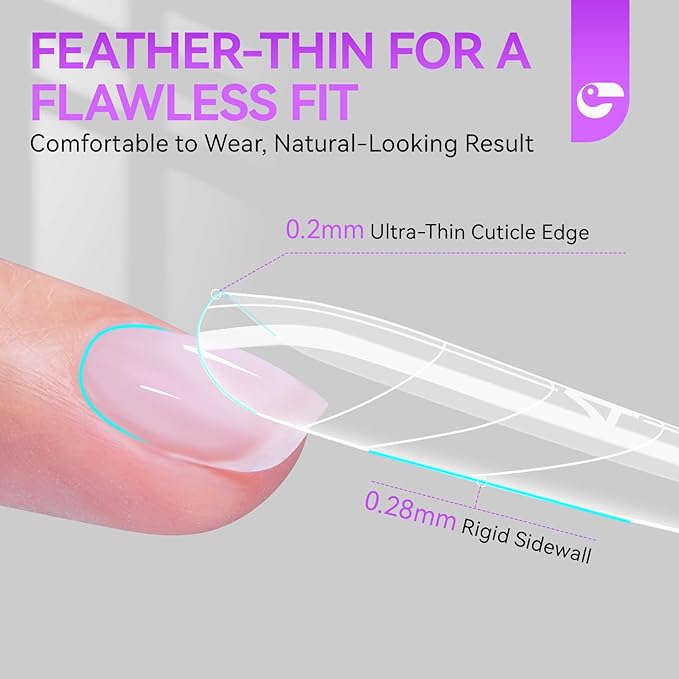 Gelike EC Sandwich Nail Forms for Builder Gel: 2026 New Dual Nail Form No Gel Stacking Warping or Bubbles for Home Extensions Art - 240Pcs 15 Sizes Top & Bottom Molds - Long Coffin