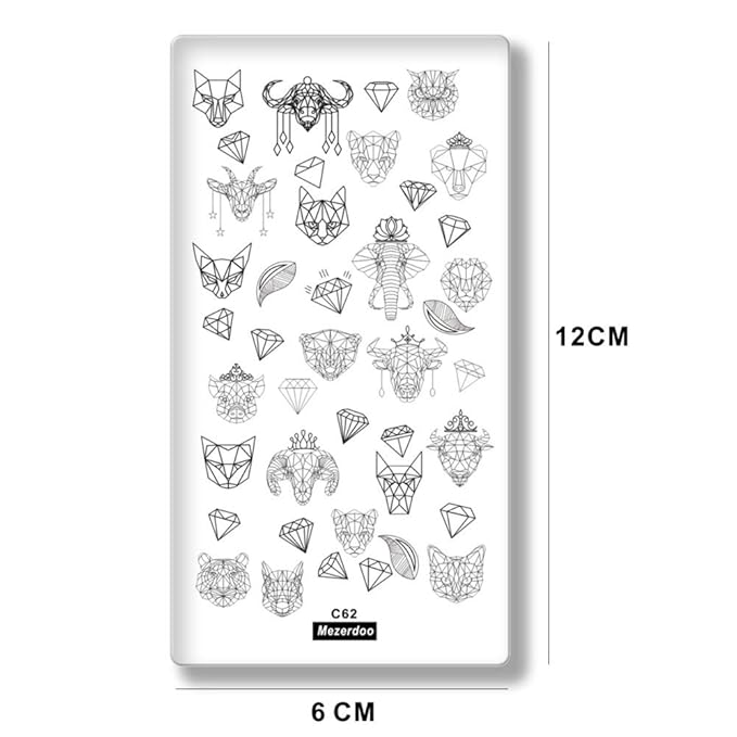 8Pcs Pendant Star Nail Plates Geometry Line Cattle Nail Stamp Template Image + Nail Art Stamp Plate Stamping Plates Holder Storage Bag Cases Stamp Organizer