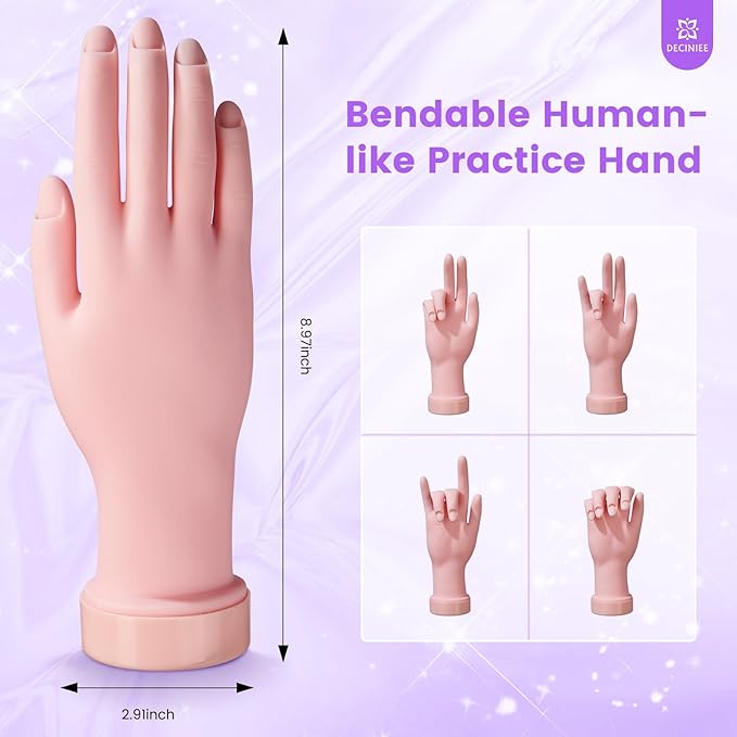 Nail Kit for Beginners with Everything: Professional Monomer Acrylic Nail Liquid Powder Set with Practice Hand Drill U V Light in Cosmetic Bag for Women Salon Home(Purple)