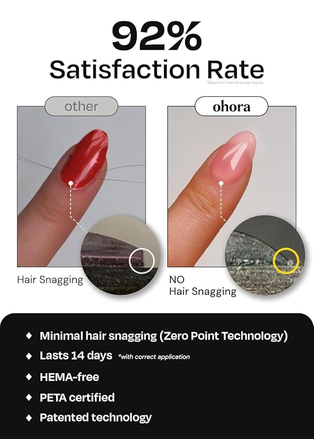 ohora Semi Cured Gel Nail Strips (N Silky Way) - Nude, Metallic, Works with Any UV/LED Lamps, Salon-Quality, Long Lasting, Easy to Apply & Remove - Includes 2 Prep Pads, Nail File & Wooden Stick