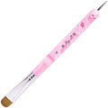 Ivy L Premium 2 Way French Gel Acrylic Nail Art Kolinsky Brush with Dotting Tool for Professional Manicure Cuticle Clean up Nail Art Design (Size # 18, Pink Marble)