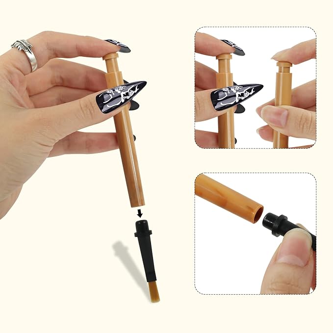 12Pcs Nail Art Brush Set,Professional Nail Art Brush Set with Push-Button Quick-Change,Nail Brushes for Acrylic,Gel,French Tips & Designs,Ergonomic Portable Kit with Storage Case(Marble)