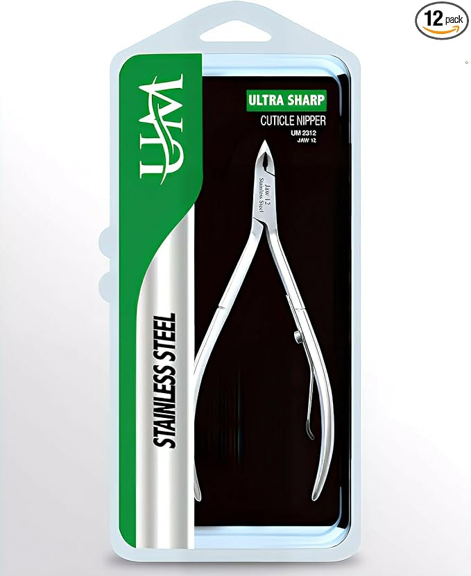 UM Supplies Cuticle Trimmer | Hangnail Remover | Extremely Sharp | Professional Cuticle Nippers | Stainless Steel | Cuticle clippers | Pedicure Manicure Tool (Jaw 12) 4mm