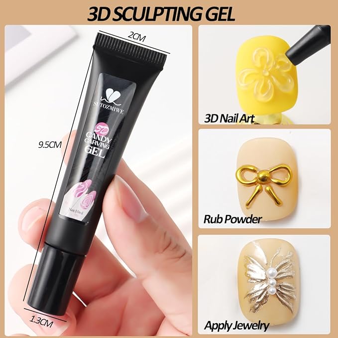 Chrome Nail Powder Metallic Gold And Silver, Magic Mirror Effect Pigment Glitter Rubbing Dust, 3D Carving Nail Molding Gel & Holographic Dip Nail Powder Kit for Nail Decor Home Manicure DIY