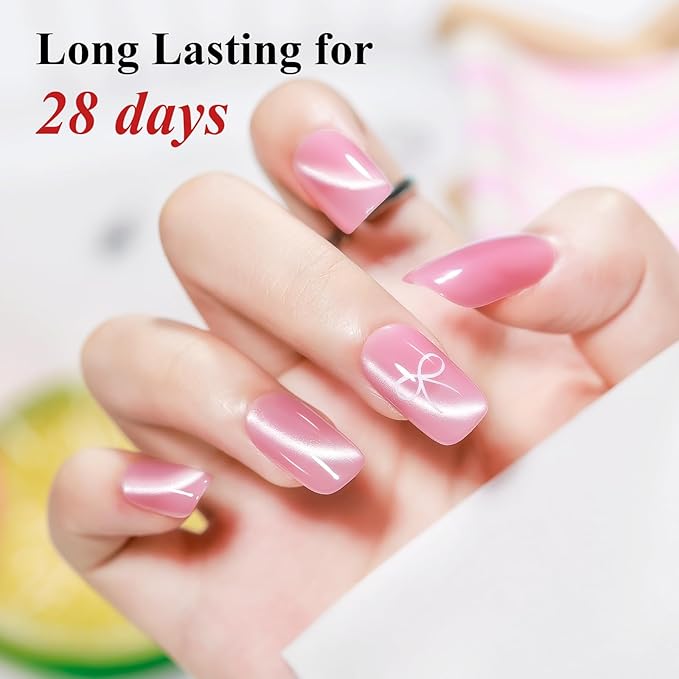 Moonlight Cat Eye Gel Nail Polish Set 10 Colors Magnetic Cateye Gel Polish Shimmer Glitter Mirror Glass Pink Purple Green UV Gel Polish Holographic for Nail Art Manicure DIY at Home Salon