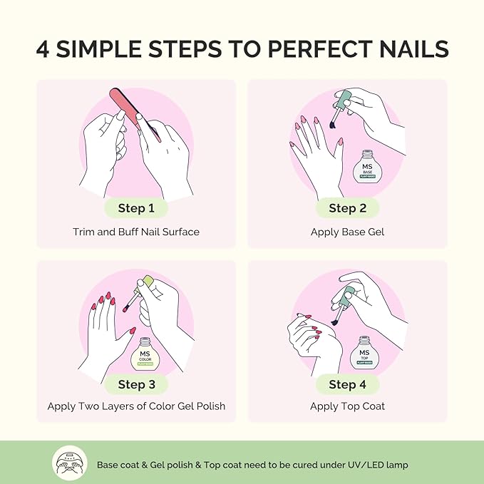 MelodySusie Plant Based Gel Nail Polish Set,Pink and Nude Versatile Colors,Hema Free,Soak Off UV LED Gel Polish Nail Art Manicure Salon DIY at Home 8Pcs 10ml/0.34 fl oz
