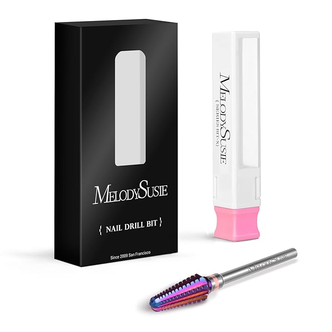 MelodySusie Professional Tornado Nail Drill Bits, 3/32'' Carbide Tungsten Multi-function Bits, Suitable for Manicure Pedicure Cuticle Gel Polishing, Salon Bits, Purple, Series Bit-X, 3XC