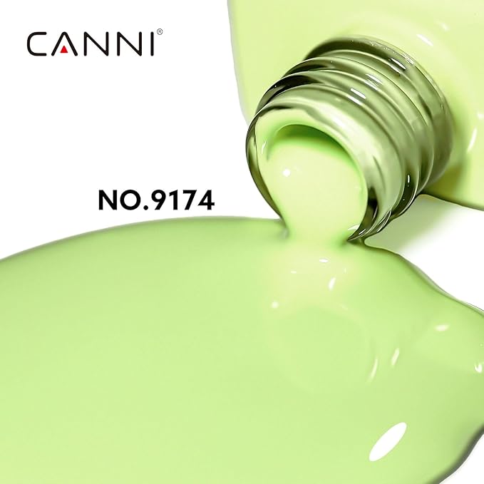 CANNI Lime Green Gel Nail Polish, 1Pcs Light Pastel Green Sage Gel Polish Mint Color Soak Off U V Nail Manicure Salon DIY at Home