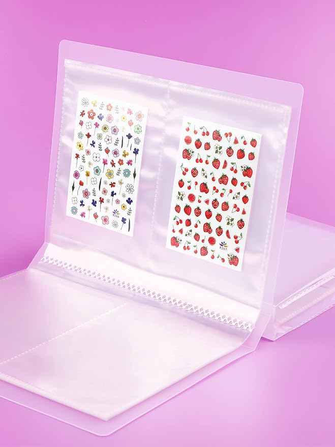 Kalolary 160 Slots Nail Art Sticker Storage and Organizer Book - Empty Display Album for Women Girls (2 Books)