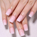 Pink White Ombre French Tip Press on Nails, Short Square Acrylic Fake Nails Design, Natural Reusable Nails Kit for Women DIY False Nail Art Decoration Gift, Salon Quality Reusable 15/30 Psc