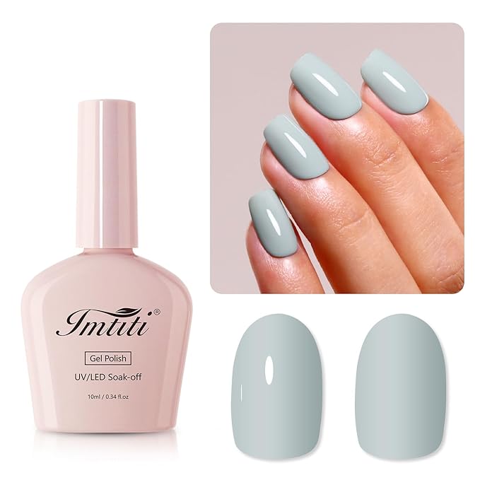 Imtiti 10ML Sage Green Gel Polish Soak Off LED UV Nail Gel DIY at Home Salon Art Gift for Women Girls 1PCS