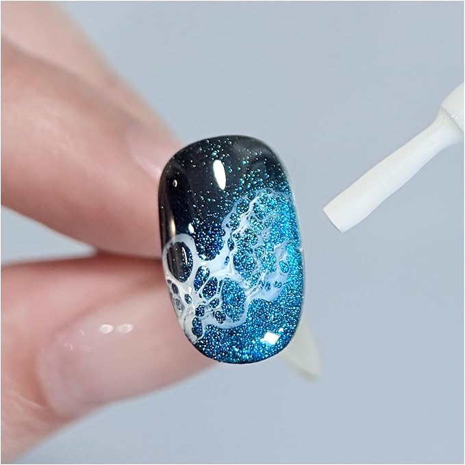 GAOY 16ml White Blooming Wave Nail Gel, Effortless Spreading Effect for Realistic Ocean Wave Design, Use with Gel Polish for Nail Art DIY