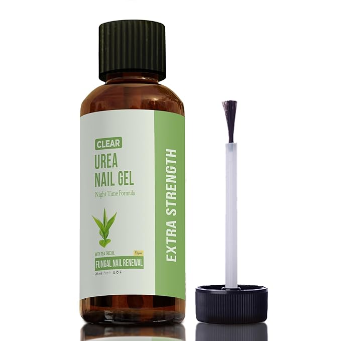 CLEAR Urea Nail Gel with Tea Tree Oil Made in USA – Night Time Formula -Softens, Hydrates & Repairs Nails –Urea Gel with Fast & Visible Results, Trusted by Health Professionals