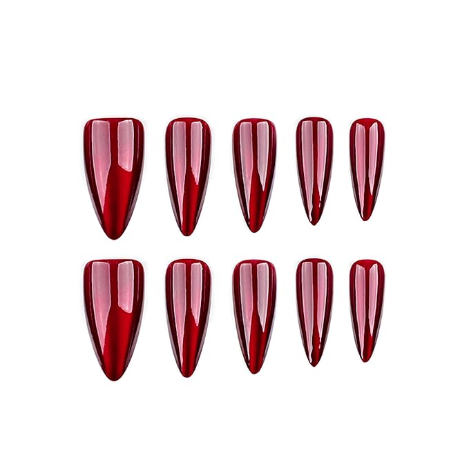 Halloween Red Cat Eye Press On Nails Medium Long Almond, Stiletto Acrylic Press On Nails, Ghost Claw Designer Reusable Fake Nails, Nail Hallows' Day, Glue On Nail Press Ons for Women