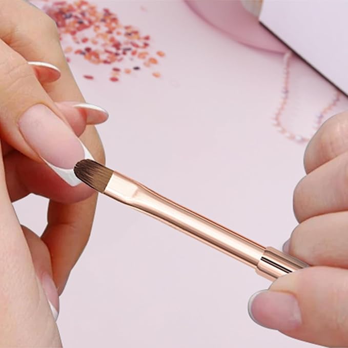 WOKOTO 7 Pcs Pink Nail Brushes For Acrylic Nails Brushes Painting Detail Nail Brushes For Nail Art Tools Dotting Drawing Tools Fine Line Nail Liner Acrylic Brushes For UV Gel Nails Polish Brushes