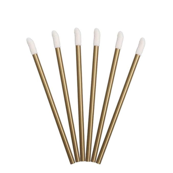 500PCS Disposable Lip Brushes Kits Lipstick Gloss Wands Applicator Perfect Makeup Tool (Gold)